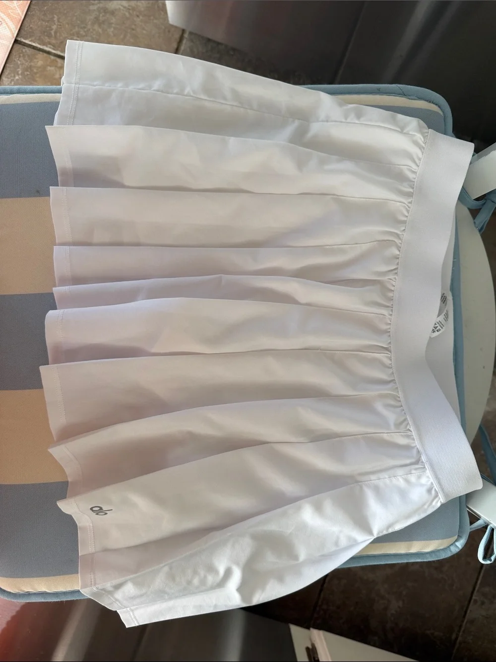 ALO Yoga NEW White Varsity Tennis Skirt